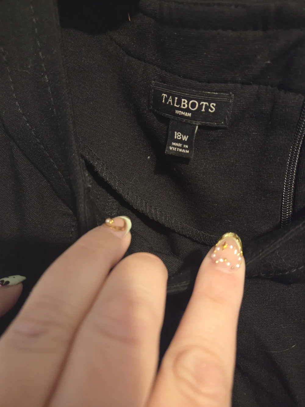 Talbots Black Sleeveless Sheeth Dress with Button Detail - Picture 3 of 3